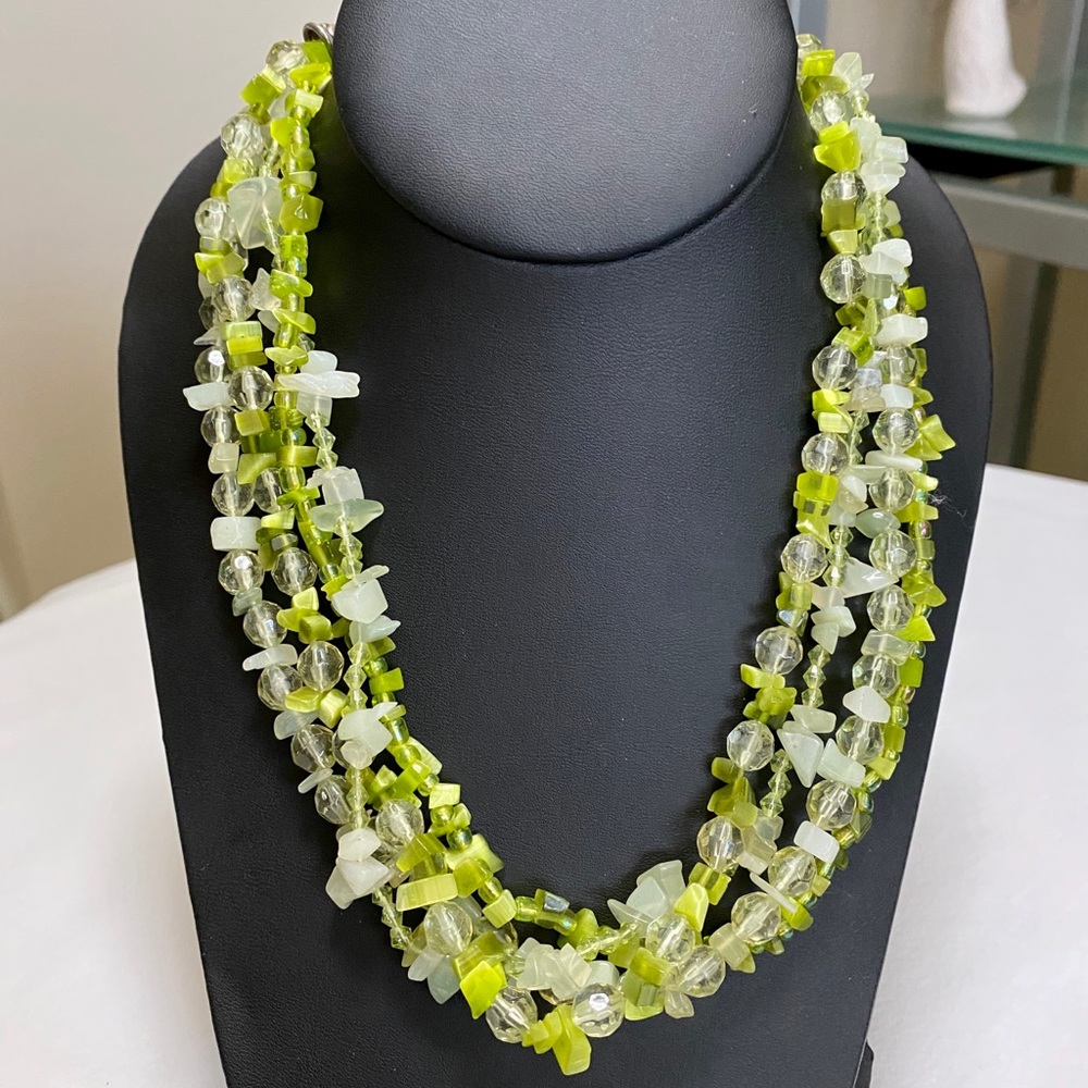 Matching lime green necklace and bracelet